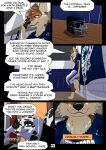 3d_(artwork) absurd_res anthro ariesartist blue_eyes border_collie brown_eyes canid canine canis clothed clothed_anthro clothed_male clothing college_football college_student collie comic dalmatian dialogue digital_media_(artwork) domestic_dog electronics english_text floppy_ears football_gear football_helmet football_jersey football_player football_uniform fully_clothed fully_clothed_anthro fully_clothed_male fur herding_dog hi_res homophobic_slur leaning_on_wall locker_room lucas_(ariesartist) male mammal markings matthew_(ariesartist) number_on_clothing number_on_jersey number_on_topwear number_print page_number pastoral_dog phone phone_call sheepdog shirt sitting slur speech_box speech_bubble spots spotted_body spotted_fur t-shirt text topwear