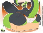 anthro artist_logo balls big_balls big_butt big_knot big_penis big_tail black_body black_penis border butt butt_grab butt_squish clothing dragon ear_frill european_mythology frill_(anatomy) furniture genitals gradient_background green_balls green_body green_butt green_eyes green_hair green_horn green_scales hair hand_on_butt hi_res horn huge_balls huge_butt huge_knot huge_penis huge_tail humanoid_genitalia humanoid_penis hybrid_genitalia hybrid_penis hyper hyper_balls hyper_butt hyper_genitalia hyper_knot hyper_penis kayo_(knockedoutdragon) knockedoutdragon knot knotted_humanoid_penis knotted_penis logo looking_at_viewer looking_back male mythological_creature mythological_scalie mythology orange_clothing orange_panties orange_underwear panties penis rear_view scales scalie simple_background sofa solo squish tail thick_penis thick_tail thick_thighs underwear watermark western_dragon white_border