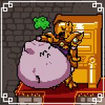 1:1 abdominal_bulge animated animated_gif anthro armor avian azir_(lol) belly big_belly bird burping chair clothed clothing digital_media_(artwork) eyes_closed face_imprint fully_clothed furniture grey_body hand_imprint hand_on_belly huge_belly imprint league_of_legends loop male multiple_prey navel open_mouth pawplants pixel_(artwork) pixel_animation riot_games short_playtime soft_vore solo standing struggling struggling_prey tencent throne unwilling_prey vore