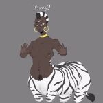 1:1 centaur dark_body dark_skin equid equid_taur equine european_mythology female greek_mythology humanoid_taur mammal mammal_taur mythology nude saltiest_master solo taur zebra
