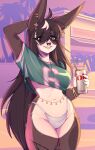 anthro areola areola_slip belly belly_chain big_breasts big_butt bikini bikini_bottom bodily_fluids breasts brown_body brown_fur brown_hair butt claws clothing crop_top cute_fangs fangs female freckled_legs freckled_thighs freckles fur gold_(metal) gold_jewelry grand_theft_auto grand_theft_auto_vi green_eyes gta_vi_cover_girl hair hi_res humanoid jewelry kangaroo leg_markings leg_tattoo long_ears long_hair macropod mammal markings marsupial meme multiple_piercings nails piercing pinup pomfishee pose rockstar_games roo_(pomfishee) shirt slightly_chubby smile smiling_at_viewer solo sweat sweatdrop swimwear tattoo teeth thick_thighs thigh_markings topwear two-piece_swimsuit under_boob wardrobe_malfunction white_body white_fur wide_hips