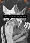 2026 5_fingers absurd_res anthro arctic_fox black_nose canid canine cheek_tuft clothed clothed_anthro clothed_female clothed_male clothing cover cover_art cover_page digital_drawing_(artwork) digital_media_(artwork) duo ears_up english_text facial_markings facial_tuft female fingers flower fox front_view fur glistening glistening_nose grey_body grey_fur half-length_portrait head_markings hi_res humanoid_hands hyacinth1971 inner_ear_fluff leaf looking_at_viewer lukas_(tails_noir) male mammal markings married_couple monochrome mouth_closed neutral_expression plant pointy_ears portrait renee_wilson shaded simple_background standing tails_noir text title true_fox tuft white_body white_fur