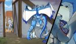 2_penises abdominal_bulge against_surface against_wall altrue anthro aquatic aquatic_dragon areola ball_bra balls barbell_piercing big_balls big_penis blue_body blue_scales bodily_fluids bottomwear bottomwear_aside breasts canisfidelis clothed clothing clothing_aside diphallism dragon duo ear_piercing european_mythology female female_penetrated furgonomic_piercing furgonomics genital_piercing genitals grey_body grey_scales hi_res horn horn_jewelry huge_balls jewelry loincloth loincloth_aside loincloth_only male male/female maleherm_(lore) multi_genitalia multi_penis mythological_creature mythological_scalie mythology nipple_chain nipple_piercing nipples penetration penis penis_piercing piercing prince_albert_piercing scales scalie sex tahara_(altrue) tail tail_piercing topless vaginal western_dragon white_body white_scales wings