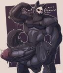 abs anthro areola balls barazoku biceps big_balls big_muscles big_pecs big_penis black_body black_fur black_sclera black_tail blush canid canine canis changed_(video_game) erection flexing flexing_bicep foreskin fur genitals goo_creature hi_res huge_balls huge_penis humanoid inayurinko latex_creature long_penis male mammal monster muscular muscular_anthro muscular_arms muscular_male muscular_thighs nipples nude pecs penis puro_(changed) solo tail thick_penis vein veiny_penis wolf
