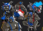 2026 absurd_res anthro blue_clothing blue_mask blue_swimwear blush bouncing_pecs burger butt canid canine captain_america capwolf chair claws clothed clothing digital_media_(artwork) disembodied_hand eating empty_eyes english_text fangs food fur furniture grey_body grey_fur hand_on_head happy headpat hi_res looking_at_viewer looking_back male mammal marvel marvel_rivals meme motion_lines multicolored_clothing multicolored_swimwear multiple_poses musclegut muscular mythological_canine mythological_creature mythology on_chair overweight overweight_anthro overweight_male pecs pose rear_view red_clothing red_swimwear reference_image said_the_saisio sitting sitting_on_chair smile solo swimwear tail teeth text tongue tongue_out underbite werecanid werecanine werecreature werewolf white_clothing white_swimwear