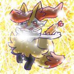 1:1 2025 ambiguous_anthro ambiguous_gender annyui0611 anthro biped blush blush_stickers braixen canid cute_fangs digital_drawing_(artwork) digital_media_(artwork) digitigrade dipstick_tail fangs food front_view full-length_portrait generation_6_pokemon hi_res looking_at_viewer mammal markings nintendo object_in_tail open_mouth open_smile pokemon pokemon_(species) portrait pose shrimp_(food) simple_background smile snout solo sparkles tail tail_markings teeth
