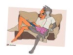 4:3 4_toes 5_fingers anthro black_nose book bottomless bottomless_female boxers_(clothing) boyfriend/girlfriend canid canine canis canon_couple clothed clothing coffee_mug diane_foxington dreamworks feet female fingers fox fur furniture green_eyes grey_body grey_fur heart_pattern heart_print_underwear hi_res male male/female mammal maxnimic mr._wolf_(the_bad_guys) on_sofa orange_body orange_fur pillow pink_clothing pink_nose pink_underwear reading reading_book red_fox romantic romantic_couple scribbles shirt sitting sitting_on_sofa sitting_together smile sofa t-shirt tail the_bad_guys toes topwear true_fox underwear white_clothing white_dress_shirt white_shirt white_t-shirt white_topwear wolf yellow_eyes yellow_sclera