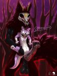 absurd_res animal_genitalia animal_penis anthro artist_collaboration balls big_balls big_penis bodily_fluids bone dialogue duo equine_genitalia equine_penis female feral forest_background genital_fluids genitals grayson_(sajay) grinding_on_penis head_lick hi_res huge_penis larger_male lila_(zock_feather) male male/female mammal mustelid otter penis sajay size_difference skinwalker skull skull_head smaller_female vaginal vaginal_fluids zock_feather