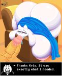 absurd_res anthro artist_logo big_breasts big_butt big_penis bodily_fluids bovid breasts butt caprine chairiel coach deltarune destiny's_art digital_media_(artwork) drooling duo english_text female genitals goat hi_res human kris_dreemurr licking lightner logo male male/female mammal nipples penis pixel_(artwork) pseudo_incest_(lore) saliva text tongue toriel undertale_(series) white_body yellow_body yellow_skin