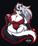 2025 5:6 absurd_res anthro armwear artist_name big_breasts breasts canid canid_demon canine clothed clothing curvy_figure demon digital_media_(artwork) ear_piercing elbow_gloves female fingerless_gloves fur gloves grey_body grey_fur grey_hair hair handwear hellaverse hellhound helluva_boss hi_res huge_breasts loona_(helluva_boss) mammal mythological_canine mythological_creature mythology piercing raayaa99 red_sclera solo text thick_thighs voluptuous voluptuous_anthro voluptuous_female white_body white_fur wide_hips