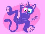 absurd_res animal_genitalia animal_penis anthro anus balls erection felid feline feline_genitalia feline_penis fur gato genitals harryiff_art hi_res kaykay_(planet_clue) male mammal nude pawpads paws penis simple_background solo tail text tongue touching_penis youtube youtuber