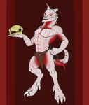 anthro baldur's_gate baldur's_gate_3 bone bottomwear brown_clothing claws clothing cracked_horn digital_media_(artwork) dungeons_and_dragons hasbro horn knife kobold larian_studios loincloth looking_at_viewer male mammal multicolored_body murid murine muscular rat red_body red_eyes rodent scales scalie simple_background skull smile solo spazlovesdew tail the_dark_urge_(baldur's_gate) white_body white_scales wizards_of_the_coast