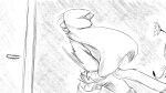 16:9 anthro armor bless_(dragonweirdo) canid canine canis cloak clothing domestic_dog domestic_ferret door dragonweirdo eyes_closed female flower group headgear helmet hi_res male mammal monochrome muffler mustelid musteline plant pouch_(clothing) puck_(dragonweirdo) rodent sciurid thigh_strap tree_squirrel trio true_musteline tula_(dragonweirdo) walking_away weasel widescreen