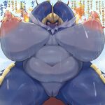 anthro areola big_breasts bodily_fluids breasts duo female generation_5_pokemon genitals hi_res huge_breasts hyper hyper_breasts lactating nintendo nipples overweight overweight_anthro overweight_female pink_areola pink_nipples pokemon pokemon_(species) pokemorph samurott syuro third-party_edit vulva