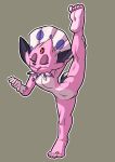 5_fingers 5_toes absurd_res ambiguous_gender anthro casual_nudity clothing digit_ring eyes_closed fan_character feet fingers flexible fur generation_4_pokemon hi_res jewelry kerolink navel nintendo nude pink_body pink_fur pink_soles pokemon pokemon_(species) pokemorph ring rodricoro soles solo stretching toe_ring toes weavile