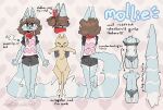 2026 anthro big_tail black_bottomwear black_clothing black_shirt black_shorts black_topwear blue_body blue_fur bottomwear brown_eyes brown_hair clothes_pin clothing collar countershade_torso countershading digital_drawing_(artwork) digital_media_(artwork) digitigrade domestic_cat english_text felid feline felis female fur hair hi_res mammal markings medium_hair model_sheet mollie_(mollietown) mollietown pawpads pink_clothing pink_shirt pink_topwear red_collar ring_(marking) ringed_tail shirt shorts solo striped_markings striped_tail stripes tail tail_markings text tied_hair topwear wearing_collar