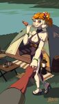 absurd_res anthro big_breasts blush bovid bovie breasts camping caprine cleavage clothed clothed_anthro clothed_female clothing detailed_background feet female female_anthro first_person_view food food_fetish food_play fully_clothed fully_clothed_anthro fully_clothed_female hi_res mammal meat night outside pawpads raised_leg sausage sheep sheep_girl smile smirk solo solo_focus sugar tail teasing tent