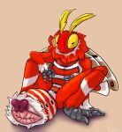 4_arms absurd_res antennae_(anatomy) anthro anus arthropod arthropod_abdomen arthropod_abdomen_anus arthropod_abdomen_genitalia arthropod_abdomen_penis big_anus big_penis cecropia_moth compound_eyes feet genitals grey_feet grey_hands hi_res insect insect_wings kisera lepidopteran lepidopteran_wings male moth multi_arm multi_limb multicolored_body neck_tuft nude penis presenting presenting_anus pseudo_pupils reclining red_body saturniid striped_abdomen stripes tuft vega_frith white_body wings yellow_antennae yellow_eyes