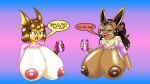 16:9 4k absurd_res accessory anthro beverage big_breasts breasts clothing duo eevee exposed_breasts eyewear faelocke fan_character female flower generation_1_pokemon glasses hair_accessory hi_res huge_breasts hyper hyper_breasts ineffective_clothing ivee_rose julia_sparks_(faelocke) letterbox nintendo plant pokemon pokemon_(species) raichu rose_(flower) torn_clothing wearing_glasses widescreen