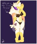 5:6 absurd_res antennae_(anatomy) anthro arthropod blonde_hair bluevixenad blush blush_lines border female fluffy fluffy_antennae fluffy_chest fluffy_hair gloves_(marking) hair heart_(marking) hi_res hip_dips i_can_fix_him_(meme) insect knock-kneed lady_leena(bluevixenad) leg_markings lepidopteran lingerie_only markings moth mouthless neck_tuft purple_eyes rosy_maple_moth shy socks_(marking) solo standing text tool_belt tools tuft white_body white_border wide_hips yellow_markings
