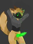 3:4 absurd_res animal_genitalia animal_penis anthro balls biped bodily_fluids canine_genitalia canine_penis erection freakyfreckle genital_fluids genitals glowing glowing_genitalia glowing_penis green_penis hi_res knot knotted_penis luck_(tluckyl) machine male male_anthro penis precum protogen pubes robotic sheath solo unusual_bodily_fluids unusual_genital_fluids unusual_precum vein veiny_penis