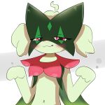 1:1 absurd_res anthro denks domestic_cat felid feline felis female generation_9_pokemon hi_res kemono mammal meowscarada nintendo pokemon pokemon_(species) simple_background smile solo tongue