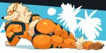 2025 4_toes anthro anthrofied arcanine big_butt biped black_claws black_clothing black_nose black_thong black_underwear blue_body blue_fur bulge butt canid cheek_tuft claws clothed clothed_anthro clothed_male clothing crimenes digital_drawing_(artwork) digital_media_(artwork) english_description facial_tuft feet fur generation_1_pokemon glistening glistening_butt glistening_clothing glistening_thong glistening_underwear looking_back looking_up lying male male_anthro mammal mouth_closed multicolored_body multicolored_fur muscular muscular_anthro muscular_male nintendo on_side orange_body orange_fur pointy_ears pokemon pokemon_(species) pokemorph prick_ears rear_view red_eyes simple_background solo tail tan_body tan_fur tan_inner_ear tan_tail thong thong_only toe_claws toes topless topless_anthro topless_male tuft underwear underwear_only