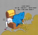2026 2_horns absurd_res alcohol anthro armchair asking_for_help ass_up bed_covers bedding beverage bodily_fluids bovid caprine chair chairiel deltarune dialogue digital_drawing_(artwork) digital_media_(artwork) drooling drunk duo dutch_oven english_text eyes_closed fart fart_cloud fart_fetish farting_on_another feet female forced furniture gassipons grey_background hi_res hidden_character horn huge_fart lying lying_on_armchair mammal mature_anthro mature_female oblivious on_armchair on_front onomatopoeia pinned saliva saliva_on_hand simple_background sleep_fart sleeping sound_effects struggling substance_intoxication susie_(deltarune) text toriel under_covers undertale_(series) white_body wine yelling yellow_fart_cloud
