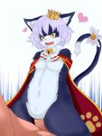 3:4 accessory anthro anthro_focus anthro_penetrated big_penis blue_body blue_fur blush breasts brown_eyes cait_sith_(mge) cloak clothing cowgirl_position cute_fangs domestic_cat erection faceless_character faceless_human faceless_male fangs felid feline felis female female_anthro female_focus female_on_human female_penetrated from_front_position fur furgonomics genitals grey_hair hair hi_res human human_on_anthro human_penetrating human_penetrating_anthro human_penetrating_female interspecies looking_down male male/female male_human male_on_anthro male_penetrating male_penetrating_anthro male_penetrating_female mammal megane_inu monster_girl_(genre) monster_girl_encyclopedia on_bottom on_top penetration penis red_cloak red_clothing sex small_breasts solo_focus tail tail_accessory tan_body tan_penis tan_skin teeth white_body white_fur yellow_eyes