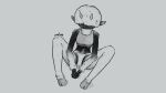 16:9 animal_humanoid black_body black_fur bodily_fluids bovid bovid_humanoid bra caprine caprine_humanoid clothed clothing crop_top female fluffy_ears fur hair hair_over_eyes hooves horn humanoid mammal mammal_humanoid monochrome multicolored_body multicolored_fur neck_tuft not_anim on_ground sheep_humanoid shirt short_hair simple_background sitting sleeveless_crop_top solo sports_bra spread_legs spreading sweat sweatdrop topwear traditional_media_(artwork) tuft two_tone_body two_tone_fur underwear underwear_only unguligrade unnamed_character white_body white_fur white_hair widescreen