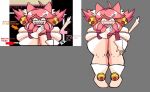 animal_ears animal_humanoid big_butt biped bottomless butt cat_humanoid cat_tail clothed clothing deltarune english_text felid felid_humanoid feline feline_humanoid female front_view hair humanoid inner_ear_fluff mad_mew_mew mammal mammal_humanoid mew_mew_(undertale) panties pink_(deltarune) pink_clothing pink_hair pink_panties pink_underwear solo sonerec725 text thick_thighs tuft undertale_(series) underwear