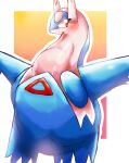 2026 absurd_res anthro belly big_belly blue_belly blush blush_lines border colored colored_line_art digital_drawing_(artwork) digital_media_(artwork) felipotyphlosion generation_3_pokemon glistening glistening_body glistening_eyes glistening_neck gradient_background hi_res latios legendary_pokemon long_neck male male_anthro markings nintendo open_mouth outline overweight overweight_anthro overweight_male pokemon pokemon_(species) red_eyes red_markings simple_background solo thick_neck white_background white_border wings