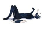 2026 anthro biped butt canid canine cigarette claws digital_drawing_(artwork) digital_media_(artwork) dire_wolf feet fingers fur hi_res looking_at_viewer luzenith_lawchi lying male mammal nude nude_anthro nude_male nulia on_back prehistoric_species simple_background solo tail teeth toes