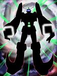  blue_assault_visor commentary_request densetsu_kyojin_ideon energy energy_beam energy_field glowing ideon ideon_gauge mecha mecha_focus nebula no_humans radio_antenna robot science_fiction space star_(sky) super_robot zephid 