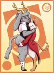 anthro antlers big_butt big_ears blue_eyes bottomless bottomless_anthro bottomless_female bovid breasts butt butt_grab caprine clothed clothing crossover duo eyes_closed female female/female friedpeep fur goat grey_body grey_fur hand_on_butt hi_res holding_butt horn hug hybrid interspecies jackalope krillin_hugs_android_18 lagomorph long_ears longcoat mammal meme mina_(mina_the_hollower) mina_the_hollower mouse murid murine pseudoregalia red_clothing rodent side_view size_difference sybil_(pseudoregalia) tail thick_thighs topwear topwear_only yacht_club_games