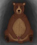 6_nipples animal_genitalia animal_vulva bear brown_body brown_fur cave claws clitoris female feral fur genitals hi_res looking_at_viewer maklykan mammal multi_nipple nipples open_mouth open_smile pawpads paws red_eyes sitting sitting_on_ground smile solo spread_vulva spreading story story_in_description tan_body tan_fur ursine vulva