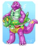absurd_res animate_inanimate anthro bodily_fluids clothed clothing diaper dinosaur fructoruu genital_fluids hi_res inflatable inflatable_toy leaking_diaper living_inflatable male pattern_diaper pool_toy prehistoric_species reptile saurischian scalie simple_background smile solo swim_ring swim_ring_with_face swim_vest tail theropod tyrannosaurid tyrannosauroid tyrannosaurus tyrannosaurus_rex unclean_diaper urine used_diaper wearing_diaper wet_diaper zoran