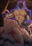 abs animal_genitalia anthro aroused aura back_muscles baldur's_gate baldur's_gate_3 bed biceps big_butt bite_mark black_sclera blood blue_fire blush bodily_fluids bubble_butt butt butt_grab colored_fire cum curtains decapitation_scar deltoids detachable detachable_head dragon dragonborn_(dnd) drooling dullahan dungeons_and_dragons duo european_mythology fire from_behind_position furniture genital_fluids genital_slit genitals grin hand_on_butt hasbro hi_res horn inside irish_mythology knot knotted_penis larian_studios long_tongue magic male male/male muscular muscular_anthro muscular_arms muscular_male muscular_thighs mythological_creature mythological_scalie mythology on_bed oral painting_(object) penis raised_tail red_eyes sacorxi saliva scales scalie scar serratus sex sharp_teeth smile tail tail_grab teeth the_dark_urge_(baldur's_gate) tongue tongue_out tonguejob triceps white_body white_scales wizards_of_the_coast