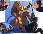 2025 anthro athletic athletic_anthro balls bandai_namco beard bodily_fluids chest_tuft close-up collar cum cum_drool digimon digimon_(species) digitigrade domestic_cat drool_on_feet drooling duo ear_piercing facial_hair feet felid feline felis fellatio foot_fetish foot_in_mouth foot_lick foot_play foot_suck genital_fluids genitals grungotharts inner_ear_fluff leaking_precum leash leashed_collar leomon licking lion male male/male mammal muscular muscular_anthro muscular_male open_mouth oral overweight overweight_anthro pantherine pawpads penile penis piercing precum pubes saliva scar sex sitting smelly smelly_balls smelly_feet smelly_penis sucking sweat sweaty_balls sweaty_feet sweaty_genitalia toe_in_mouth toe_suck toes tongue tuft vein veiny_penis watermark