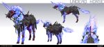 2026 absurd_res ambiguous_feral ambiguous_gender armor black_armor black_collar blue_fire blue_mane blue_tail book butt chain clothed clothed_ambiguous clothed_feral clothing collar colored colored_fire company_name concept_art dagger digital_drawing_(artwork) digital_media_(artwork) english_description english_text equid equine feral fire flaming_hair flaming_mane flaming_tail glowing glowing_eyes glowing_horn gradient_background hi_res highguard_(game) hooves horn hybrid light lighting long_horn long_tail mammal mane melee_weapon mouth_closed multicolored_body multicolored_tail mythological_creature mythological_equine mythology nicholas_patrick_kelana no_pupils official_art pseudo_hair pseudo_mane quadruped red_body red_hooves red_skin red_teeth reins saddle shaded sheathed_dagger sheathed_weapon short_mane simple_background solo standing tack tail teeth text turnaround undead unguligrade unicorn weapon white_eyes white_horn yellow_eyes