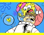 anthro aquatic arthropod asterozoan astronaut_suit blue_eyes brown_eyes butterfly echinoderm female feral flower flower_cloud_(spongebob) group insect isakiv lepidopteran male nickelodeon patrick_star pink_flower plant sandy_cheeks sea_sponge spongebob_squarepants spongebob_squarepants_(character) starfish trio wormy_(spongebob)
