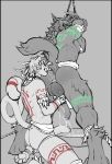 absurd_res accessory anal annoyed anthro anus arms_tied backsack ball_ring balls bodily_fluids bottomwear bottomwear_aside bound bowl butler_position butt canid canine canis choker clenched_teeth clothed clothing clothing_aside cock_ring container cum cum_collecting cum_in_bowl cum_in_container cum_on_penis domestic_cat duo emptylighter felid feline felis fluffy frenum_ladder frenum_piercing furgonomics genital_fluids genital_piercing genitals greyscale grin hands_above_head hands_tied hi_res humanoid_genitalia humanoid_penis jaguar jewelry ladder_piercing larger_sub legs_tied licking licking_lips loincloth loincloth_aside loincloth_only male male/male mammal markings moniker_makoyi monochrome muscular mythological_canine mythological_creature mythology necklace nipple_piercing nipples oral pantherine partially_clothed paws penile penis penis_accessory penis_jewelry penis_milking penis_piercing perineum piercing prince_albert_piercing rimming ring rope saliva saliva_on_anus saliva_string sex size_difference sketch smile snarling standing submissive tail tail_accessory tail_anus tail_jewelry tail_pull tail_ring tattoo teeth tongue tongue_out topless tribal tribal_clothing tribal_markings werecanid werecanine werecreature werewolf wolf