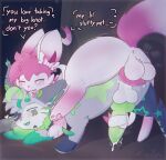 anal anal_penetration anus balls bdsm bed bedroom blush bodily_fluids canid canine cum digital_media_(artwork) duo eeveelution english_text fan_character feral feral_on_feral fleesoff fluffy_ace96 fur furniture generation_4_pokemon generation_6_pokemon genital_fluids genitals green_eyes hi_res knot leafeon lyrasync male male/male mammal nintendo open_mouth pawpads penetration penis petplay pink_eyes pokemon pokemon_(species) ribbonjob roleplay scarf sex sylveon tail text white_body