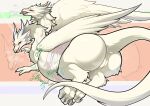 2_heads 2_horns 4_toes absurd_res anus bandage bandaged_body belly belly_focus beverage big_belly big_butt blue_eyes blush bodily_fluids butt butt_focus claws digestion digestion_noises digitigrade dragon english_text enjoying european_mythology feathered_wings feathers feet female feral finger_claws fnly_fez frozen_moon fur furred_dragon furred_scalie genital_fluids genitals greek_mythology green_eyes hi_res horn horn_jewelry horn_ring huge_belly huge_butt hydra jewelry looking_pleasured lying multi_head mythological_creature mythological_scalie mythology open_mouth paws red_blush red_vulva ring_(jewelry) scalie shy simple_background smile solo spread_wings squirming tea text toe_claws toes tongue tongue_out vaginal_fluids vore vulva western_dragon wings