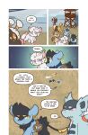 5_tails alolan_form alolan_vulpix ambiguous_gender anthro back_spikes biped black_body black_fur blue_body blue_eyes blue_fur brown_body brown_eyes brown_fur chest_tuft claws cloud comic day dialogue dielle_(wooled) ear_piercing ear_ring ears_back english_text feral finger_claws fur generation_1_pokemon generation_2_pokemon generation_4_pokemon generation_7_pokemon girafarig gloves_(marking) grass group hi_res inigo_(wooled) inner_ear_fluff leg_markings looking_at_another malachi_(wooled) markings meowth multi_tail multicolored_eyes nidorina nintendo outside piercing pink_eyes pivoted_ears plant pokemon pokemon_(species) pokemon_mystery_dungeon quadruped red_eyes regional_form_(pokemon) ring_piercing rune_(wooled) shinx shiny_pokemon sky socks_(marking) speech_bubble spike_chunsoft spikes spikes_(anatomy) tail talking_to_another text tuft two_tone_eyes wooled yellow_body yellow_fur yellow_sclera