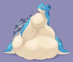 abdominal_bulge absurd_res belly big_belly blue_body countershading digital_media_(artwork) feral flippers generation_1_pokemon hi_res horn huge_belly hyper hyper_belly lapras lochaidh_(doesnotexist) male neck_bulge nintendo oral_vore pokemon pokemon_(species) red_eyes sharp_teeth shell simple_background solo spots stripes swallowing tan_body teeth vore xeniyy