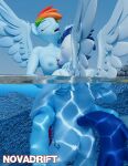 3d_(artwork) anthro anthrofied areola backsack balls barely_visible_genitalia big_breasts blender_(artwork) blender_cycles_(artwork) blue_body blue_fur breast_lick breast_play breasts butt cutie_mark digital_media_(artwork) duo equid equine feathered_wings feathers female friendship_is_magic fur genitals hair hasbro hi_res horse licking male male/female mammal multicolored_hair my_little_pony mythology nipples novadrift nude open_mouth penis pony rainbow_dash_(mlp) rainbow_hair simple_background skinny_dipping soarin_(mlp) tail text tongue tongue_out white_body white_fur wings wonderbolts_(mlp)