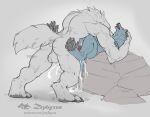 2024 anal anal_penetration anthro backsack balls bodily_fluids butt canid canine canis claws cum digital_media_(artwork) duo eyes_closed fur genital_fluids genitals larger_male lying male male/male male_anthro male_penetrated male_penetrating male_penetrating_male mammal mythological_canine mythological_creature mythology nude nude_male on_back on_rock open_mouth penetration rock sex simple_background size_difference smaller_male smaller_penetrated tail text url werecanid werecanine werecreature werewolf wolf zephyxus