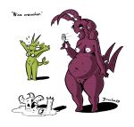 agony ambiguous_gender anthro belly bikini bodily_fluids breasts clothing dragon drasha69 eyelashes eyeshadow female generation_3_pokemon generation_5_pokemon genitals group hi_res horn hybrid makeup melting mythological_creature mythological_scalie mythology navel nintendo nipples nude open_mouth overweight plump_labia pokemon pokemon_(species) pokemorph scalie scolipede simple_background sketch smile sweat sweatdrop swimwear tail text thick_thighs trio two-piece_swimsuit vibrava vulva white_body wide_hips wings