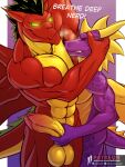 3:4 abs activision american_dragon:_jake_long anthro armpit_fetish armpit_musk balls biceps big_balls big_penis bullying circumcised countershade_torso countershading degradation degradation_text deltoids disney dragon duo english_text erection eyes_closed genitals glans green_eyes hi_res horn humanoid_genitalia humanoid_penis iudicium86 jake_long male male/male muscular muscular_male musk mythological_creature mythological_scalie mythology penis purple_body red_body scalie spyro spyro_the_dragon tail text trapezius vein veiny_penis yellow_body yellow_countershading yellow_horn